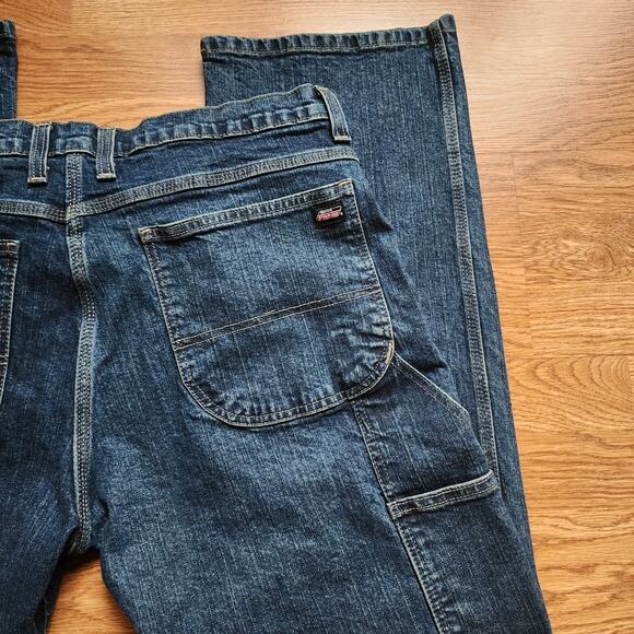 Dickies Carpenter Jeans Mens Size 36x32 Blue Denim Utility Workwear Blue - Picture 7 of 11